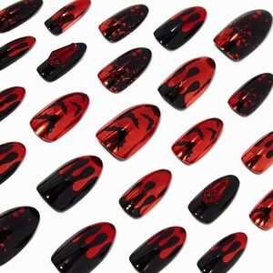 Blood Splatter Stiletto Press On Faux Nail Set - 24‎ Pack